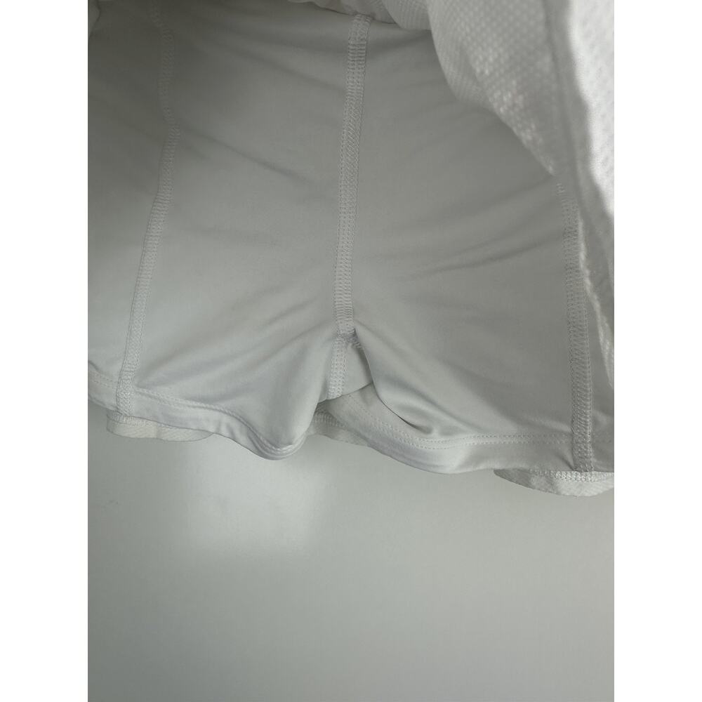 Lululemon Run Nothing to Hide Mini Micro Skort Skirt Shorts Tiered White Size 6 - Picture 7 of 16